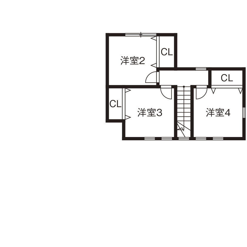 天然木の家　HODAKA 一級建築士事務所 【滋賀県・サイディング・3000万円台】ライフスタイルを天然木や動線で綿密に組み立てたサーファーズハウスの間取り図（4LDK）2階