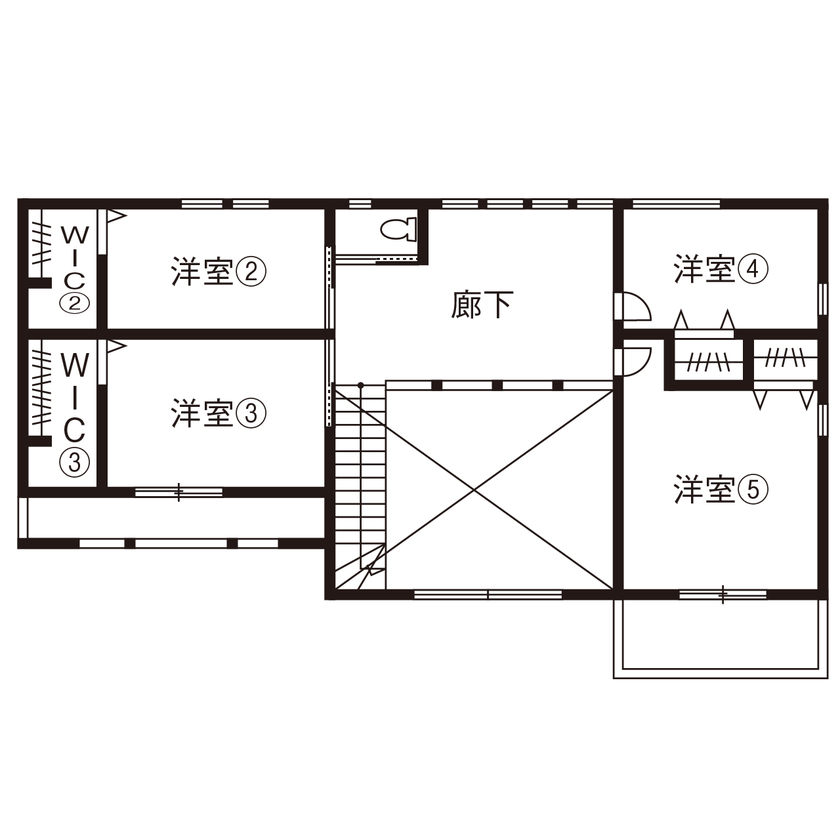 アサヒグローバルホーム 【2000万円台/間取り/ガレージハウス/アイランドキッチン】ガレージで趣味のバイクをメンテ 休日にはBBQもの間取り図（5K以上）2階