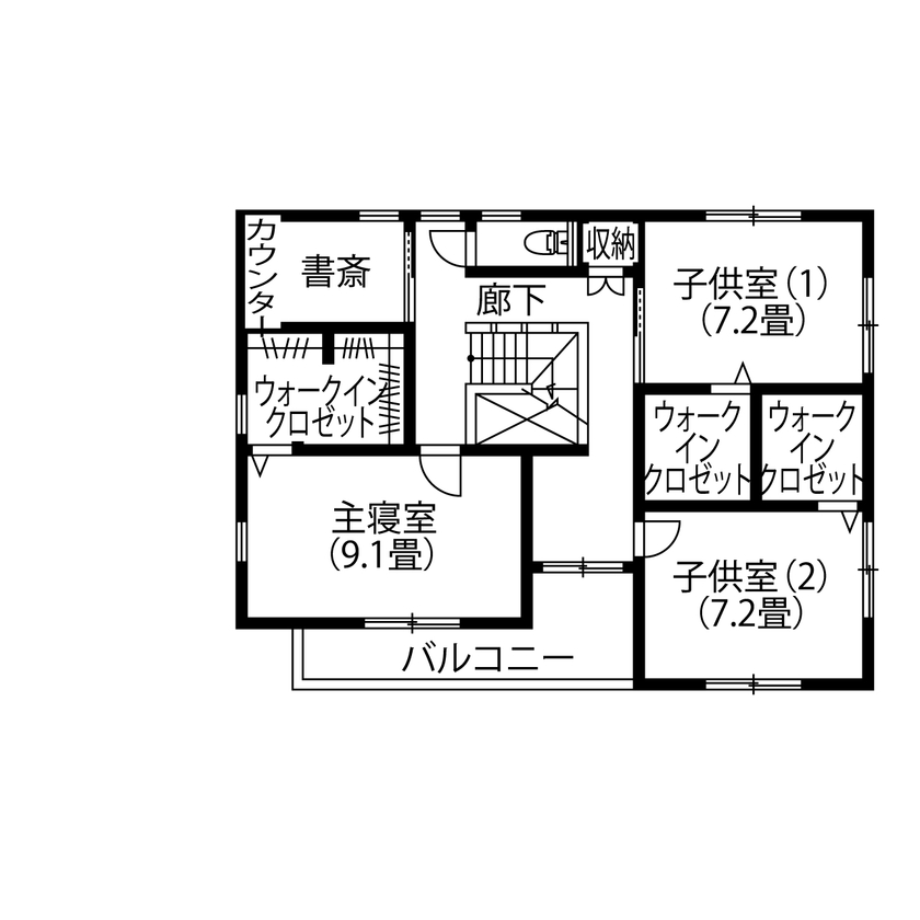 アサヒグローバルホーム 【間取り図掲載】リーズナブル×高品質な「インナーガレージ」。予算内で叶えたパパ待望の趣味の空間の間取り図（５LDK＋ホビールーム）２階