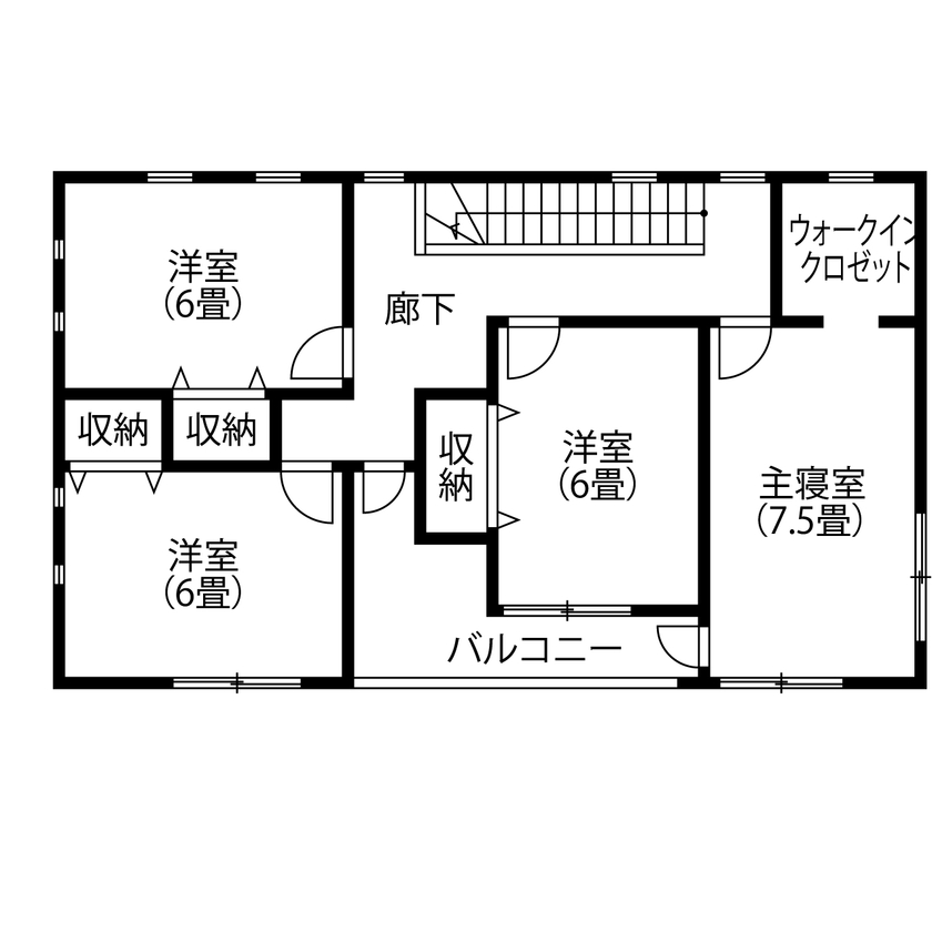 アサヒグローバルホーム 【1000万円台/間取り/約42坪/カフェ】予算内でディスプレイ棚やクロスなど憧れの「カフェ風インテリア」にの間取り図（４LDK＋家事室）２階
