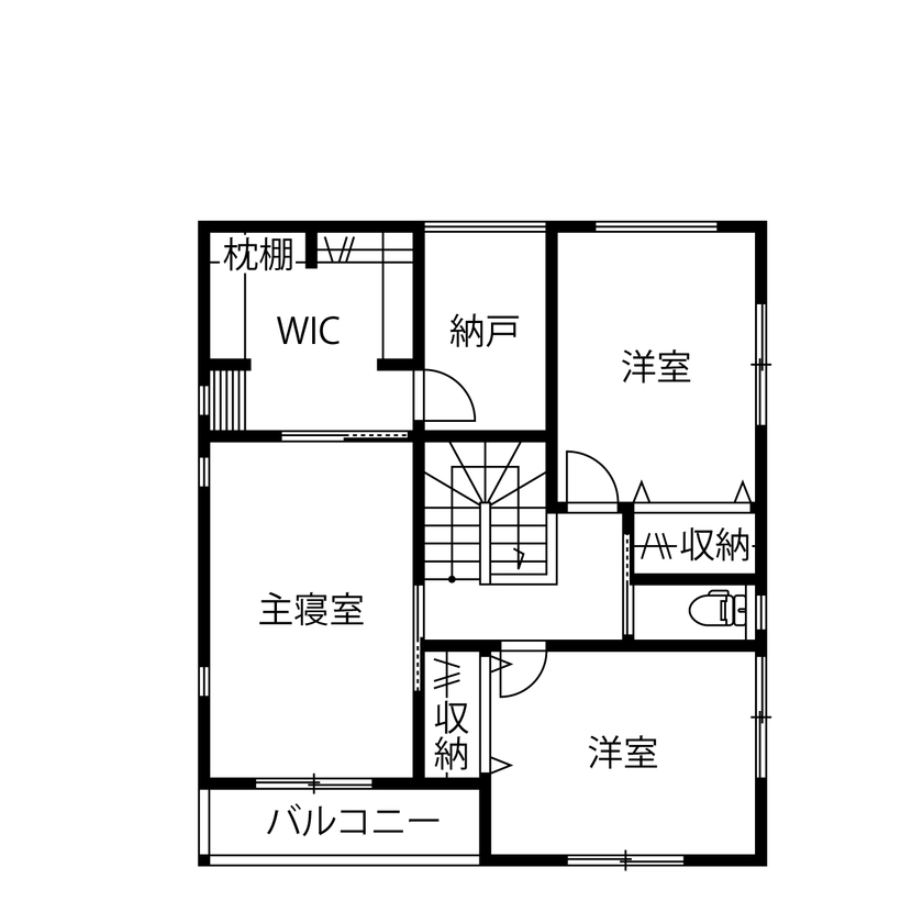 アサヒグローバルホーム 【1000万円台/間取り/約42坪/インナーガレージ】土地探しも一緒に。プランの変更も見越した予算提案に信頼の間取り図（3LDK）2階