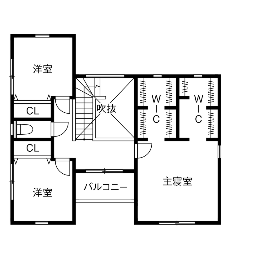 アサヒグローバルホーム 【1000万円台/間取り/30坪台/カフェ/スキップフロア】オープンデッキで過ごす、アーリーアメリカンな家の間取り図（4LDK）2階
