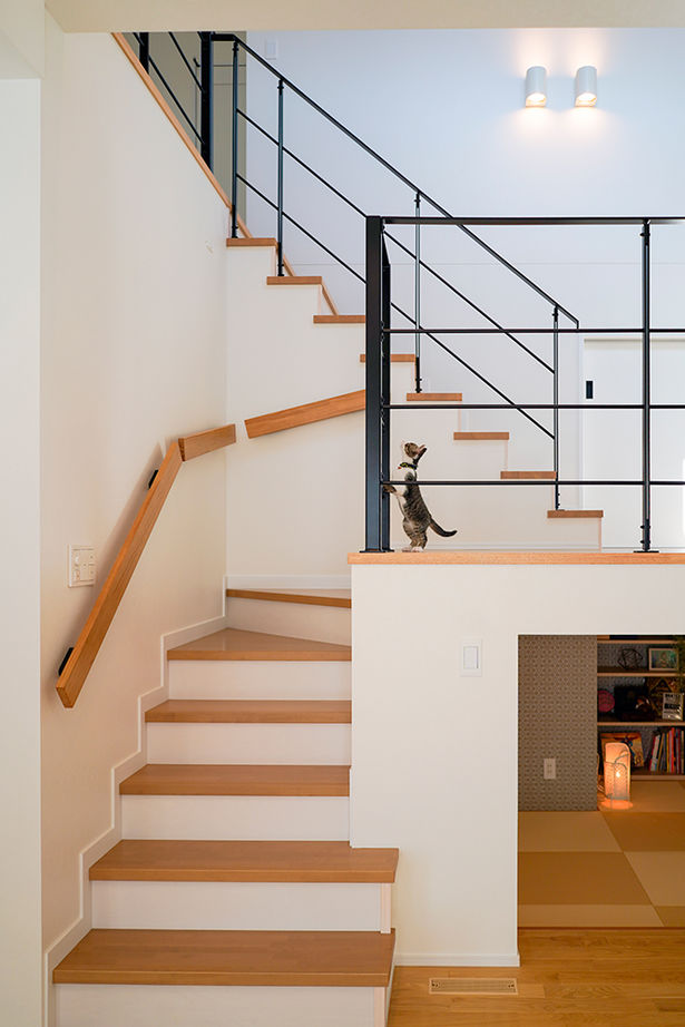 アサヒグローバルホーム 【2000万円台/間取り/30坪台/坪庭/海外風】上はワークスペース、下は漫画コーナーのスキップフロアの家の建築実例画像15