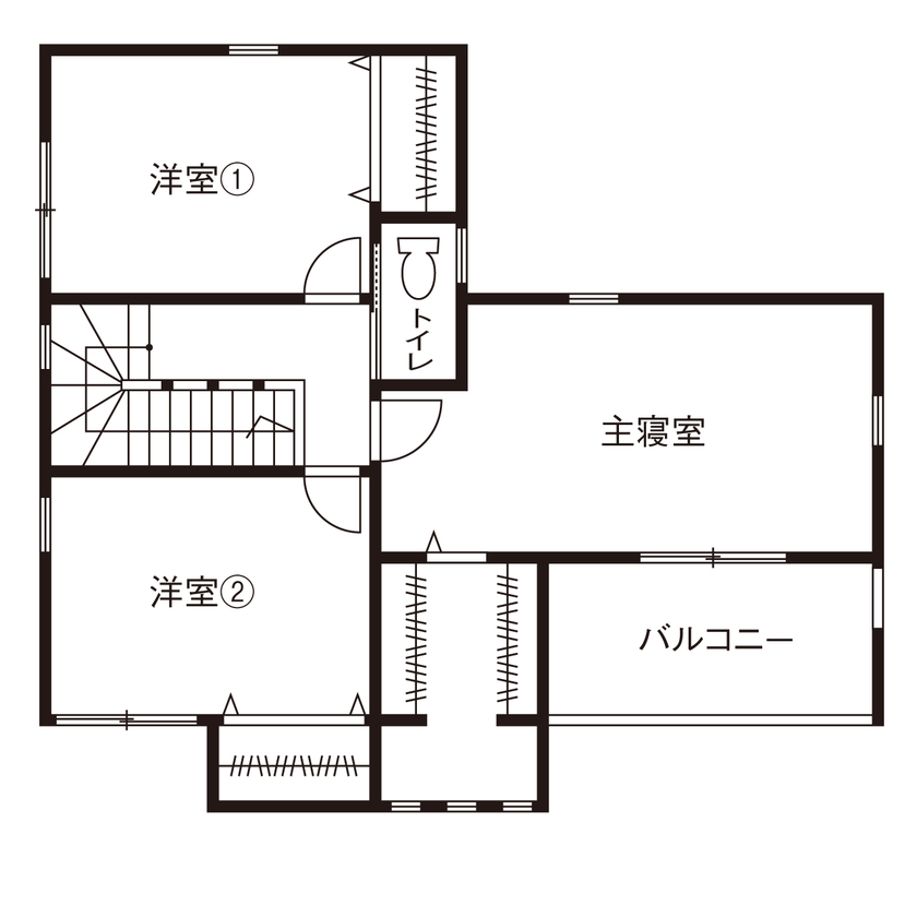アサヒグローバルホーム 【1000万円台/間取り/約35坪/土間】南向きリビング×明るい床色で開放的な空間。子どもが遊べる和室も隣接の間取り図（4LDK）2階