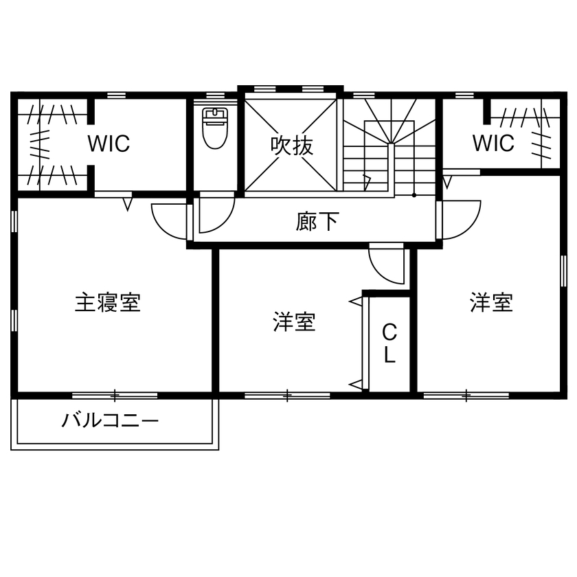 アサヒグローバルホーム 【1927万円×南欧風｜間取り図有】コンパクトな洗濯動線で家事ラク！サンルーム＆ランドリールームがある家の間取り図（4LDK＋サンルーム）2階