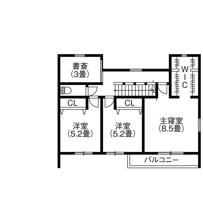 アサヒグローバルホーム 【2000万円台/間取り/30坪台/インナーガレージ】妥協ナシ！ホームジム×秘密基地がある大空間ガレージハウスの間取り図（3LDK＋ガレージ）2階