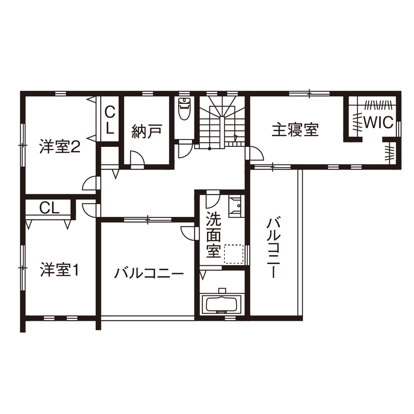 アサヒグローバルホーム 【1000万円台/間取り/ガレージハウス/バルコニー/片流れ】「標準仕様でインナーガレージ付＆耐震性に安心」の間取り図（4LDK＋ガレージ）2階