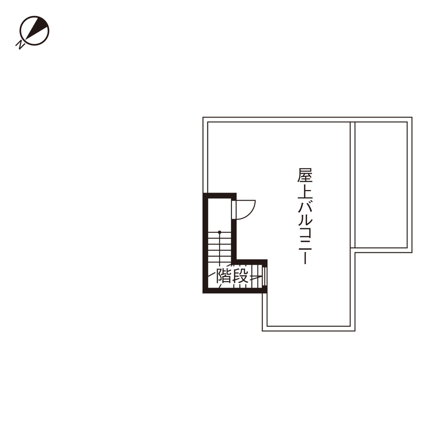 アサヒグローバルホーム 【1000万円台/間取り/40坪台/吹抜リビング/スタイリッシュ外観】屋上バルコニーでBBQ 長年の理想を叶えた家の間取り図（4LDK）屋上