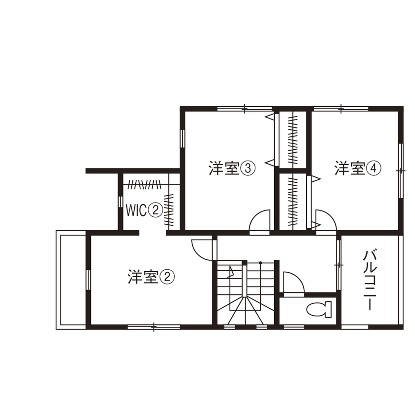 アサヒグローバルホーム 【横並び３口のコンロ×記念手形】回遊型の間取りで子育てがスムーズに「決め手は営業さんへの信頼です」の間取り図（4LDK）2階