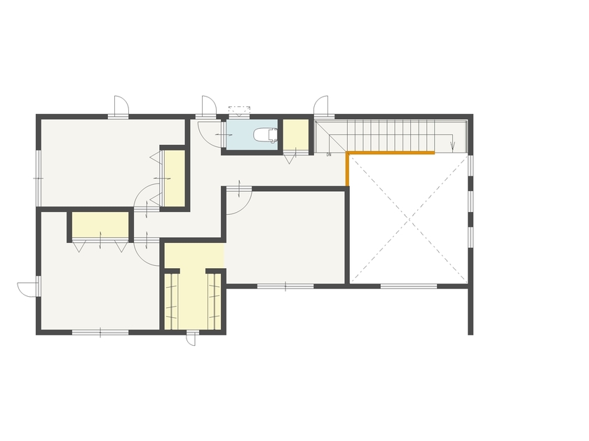 光英住宅 【2500万円】ダイナミックな吹き抜けがもたらす抜群の開放感が、心を解きほぐす住まいの間取り図（5K以上）2階