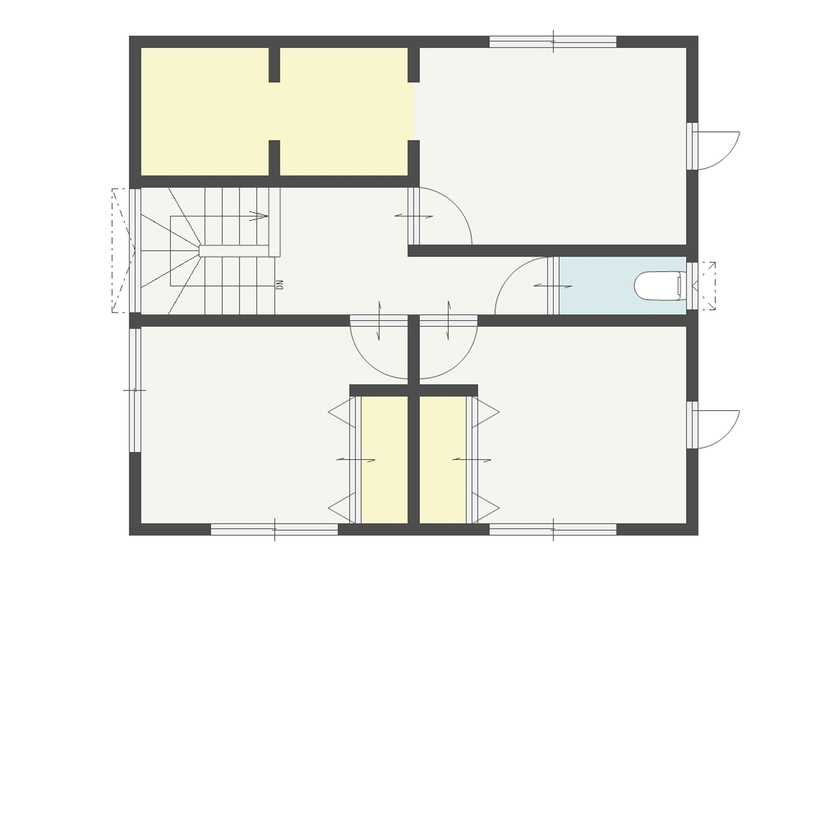 光英住宅 快適な暮らしは確かな数値と技術に表れる。北海道基準を上回るUA値0.34W/m2・Kの洗練された美しい住まいの間取り図（4LDK）2階