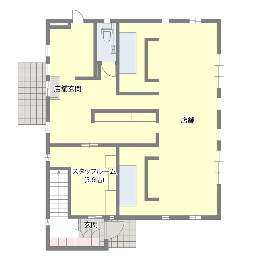 アエラホーム 【2000万円台/40坪台/間取り図/店舗併用】自宅で美容室をオープン！全館空調+太陽光発電で過ごしやすい家の間取り図（1階店舗＋2階2LDK）1階