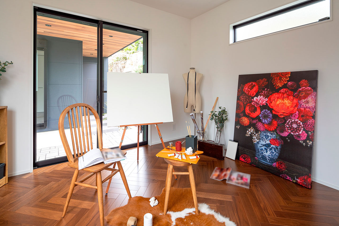 Beans Home 【3000万円台/宝塚/変形地】三角形で高低差がある条件を活かして離れのような空間があるホテルライクな家をの建築実例画像7