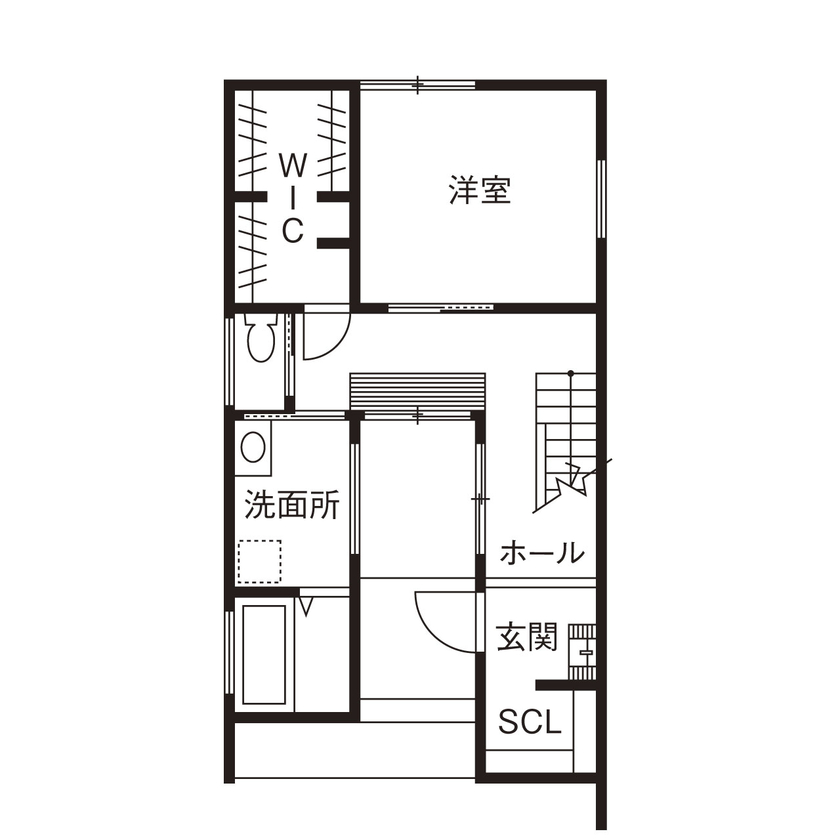 Beans Home 【2000万円台/大阪/延床30坪台/3階建て】随所に無垢の木を使った、北欧インダストリアルな自分たちらしい家の間取り図（3LDK）1階