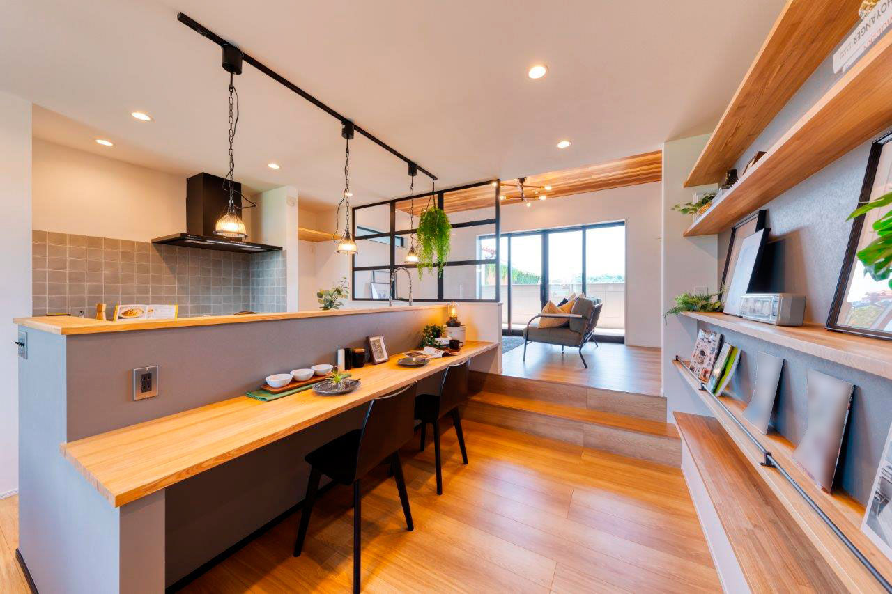 Beans Home 【2000万円台/大阪/延床30坪台/3階建て】随所に無垢の木を使った、北欧インダストリアルな自分たちらしい家の建築実例画像4