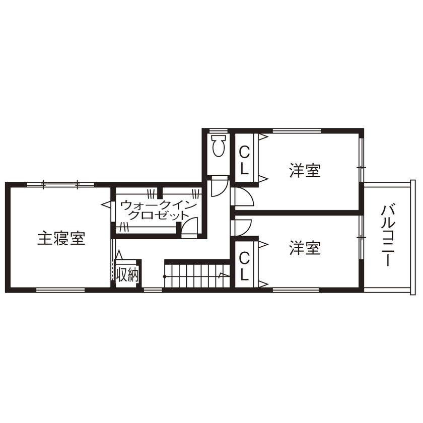 Beans Home 【箕面市/3760万円】デザインから性能までこだわったホテルライクな家で叶えた、心地いい暮らしの間取り図（3LDK）2階