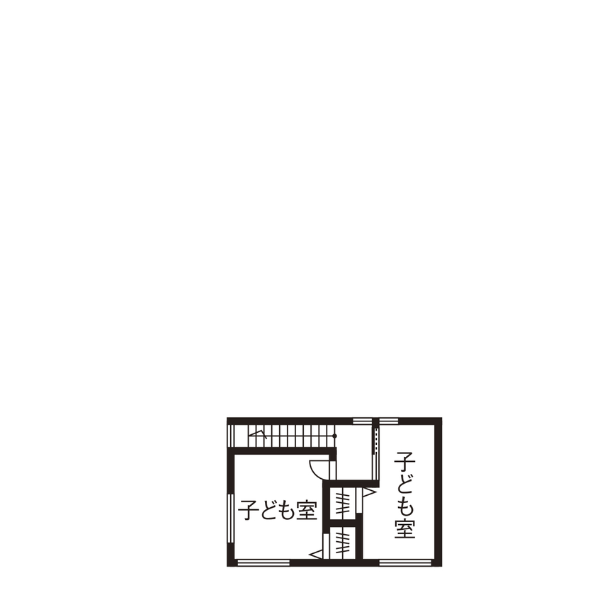 iKKA 【滋賀県｜2400万円台｜延床41坪｜間取り有】LDKから田園風景や桜並木、山々の景色を望む平屋のような家の間取り図（4LDK）2階