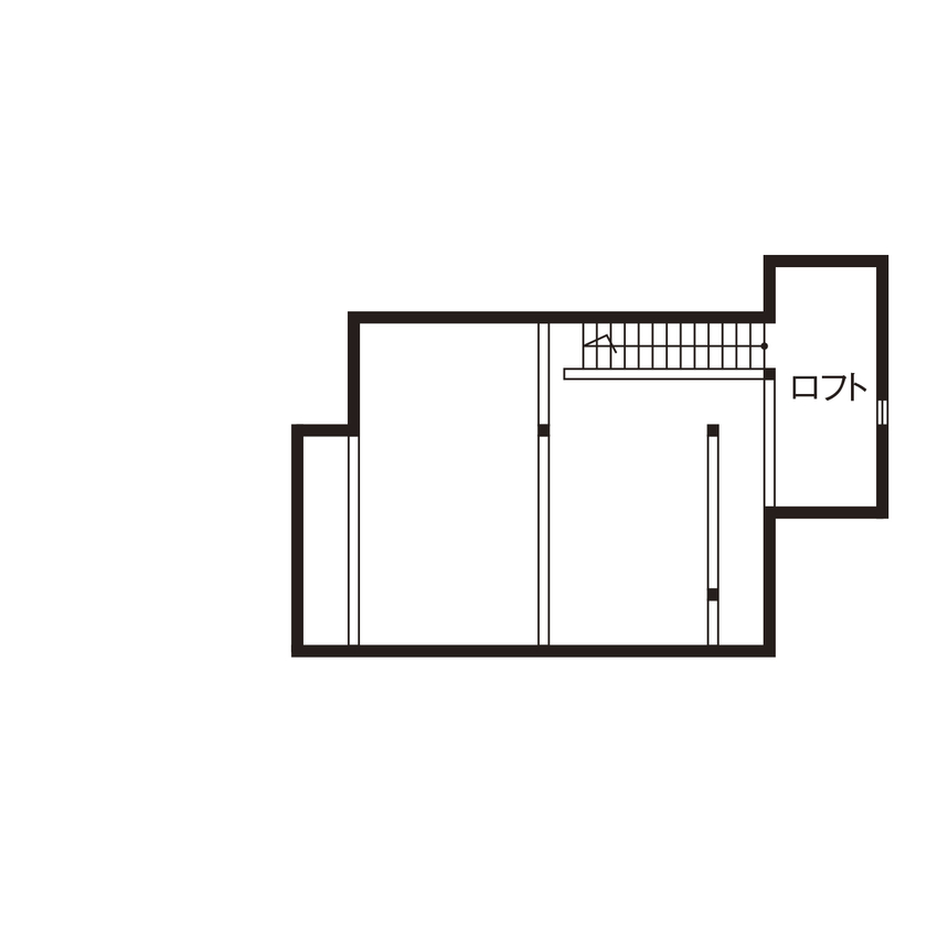 iKKA 【滋賀県守山｜1990万円｜間取り図有｜平屋】通り土間のアウトドアリビングとロフトで趣味を楽しむお家の間取り図（1LDK）2階