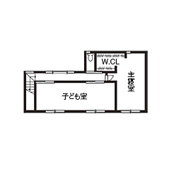 【小さい平屋専門店】すみ家 【2000万円台/50坪/5LDK/間取り図】コの字の中庭で二世帯を繋ぐ提案が新しい。平屋ライクの自然素材の家の間取り図（5LLDK）2階