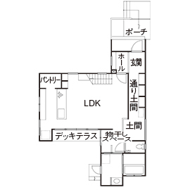 【小さい平屋専門店】すみ家 【2000万円台/30坪台/3LDK/間取り図】設計提案が決め手。「自分たちの暮らし方を理解した設計に感動」の間取り図（3LDK）1階
