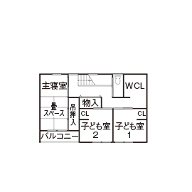 【小さい平屋専門店】すみ家 【2000万円台/30坪台/3LDK/間取り図】設計提案が決め手。「自分たちの暮らし方を理解した設計に感動」の間取り図（3LDK）2階