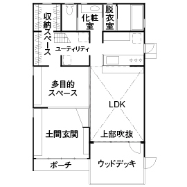 【小さい平屋専門店】すみ家 【1000万円代/平屋/20坪台/間取り図面有】「小さなお家の大きな暮らし」がコンセプト。アイデアが光る平屋の間取り図（4LDK）1階