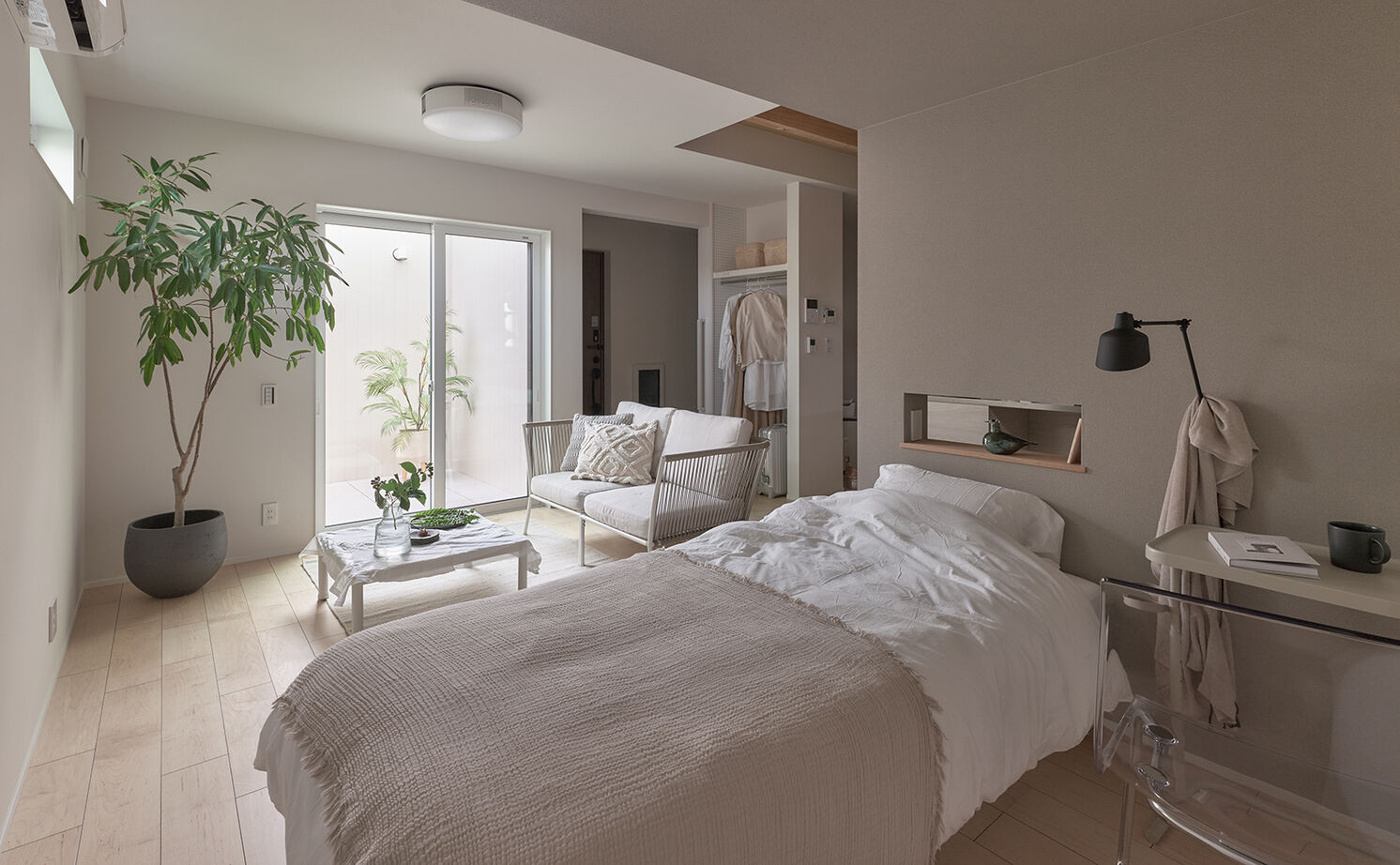 【小さい平屋専門店】すみ家 SNSで話題！500万再生！【1000万円台/間取り図】女性1人暮らしの醍醐味、ドアの無いワンフロアの小さい平屋の建築実例画像8