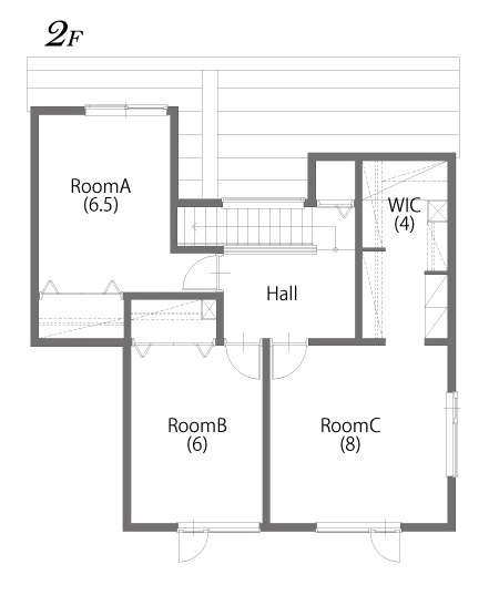 豊栄建設 【35.5坪/間取り図有/】家族でほっこり。小上がり＆堀りごたつのある和を取り入れた家の間取り図（3LDK）2階