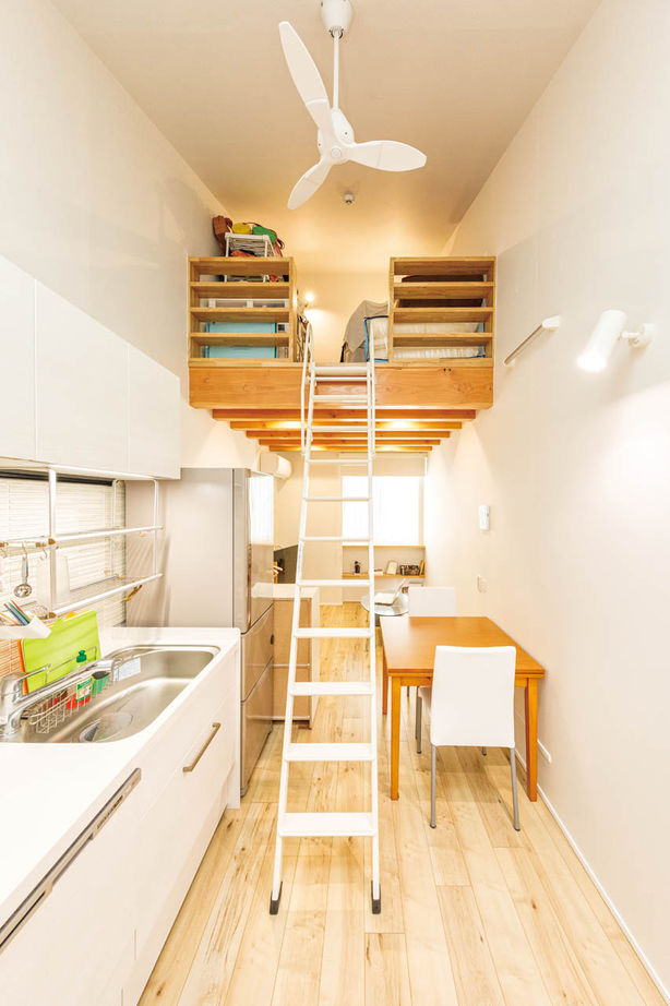 伊庭工務店 【6.7坪/1000万円台/間取り図有/狭小地/2階＋ロフト】驚愕の狭小地に「意外といい家、できちゃった！」の建築実例画像2