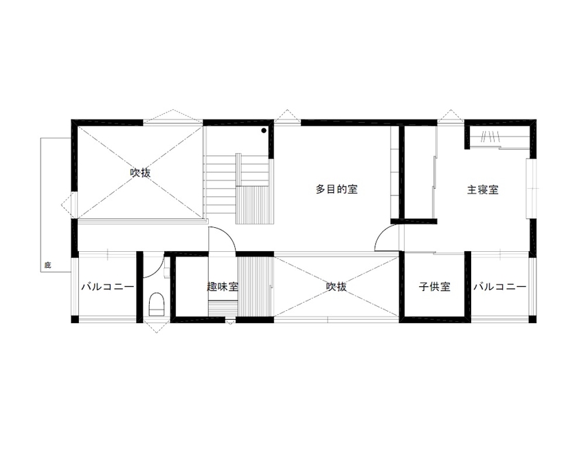 いばらきの家 茨城県南木造住宅センター 【2500万円台/間取りあり/34坪】自然の光を計算し取り込み明るく快適な空間をつくる美しい住まいの間取り図（3LDK）2階