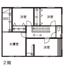 いばらきの家 茨城県南木造住宅センター カッコよさ×木の温もりが融合。邸内から愛車や自然を望む家の間取り図（4LDK）2階