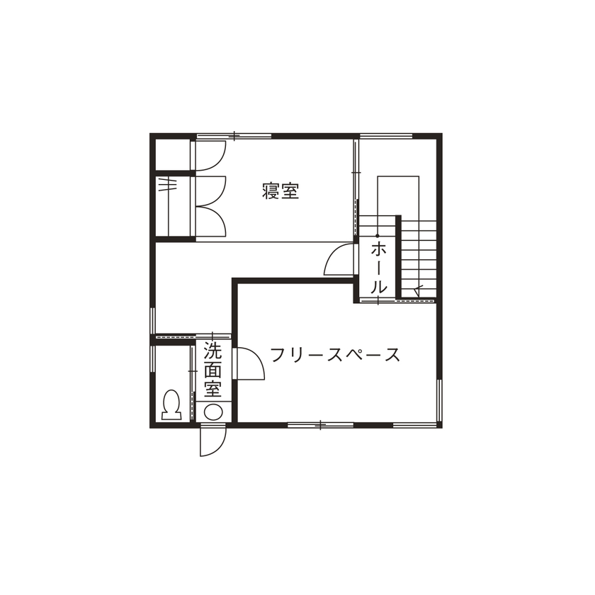 いばらきの家 茨城県南木造住宅センター 【2000万円台/28.6坪】洗練された和風モダン　細部までこだわった焼杉の家の間取り図（2LDK）2階