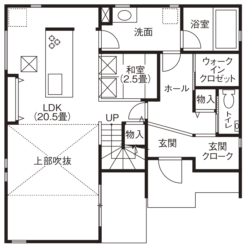 東宝ホーム　広島 プライバシーを守りながら伸び伸び暮らせる。技ありのアイディア盛りだくさんの間取り図（3LDK）１階