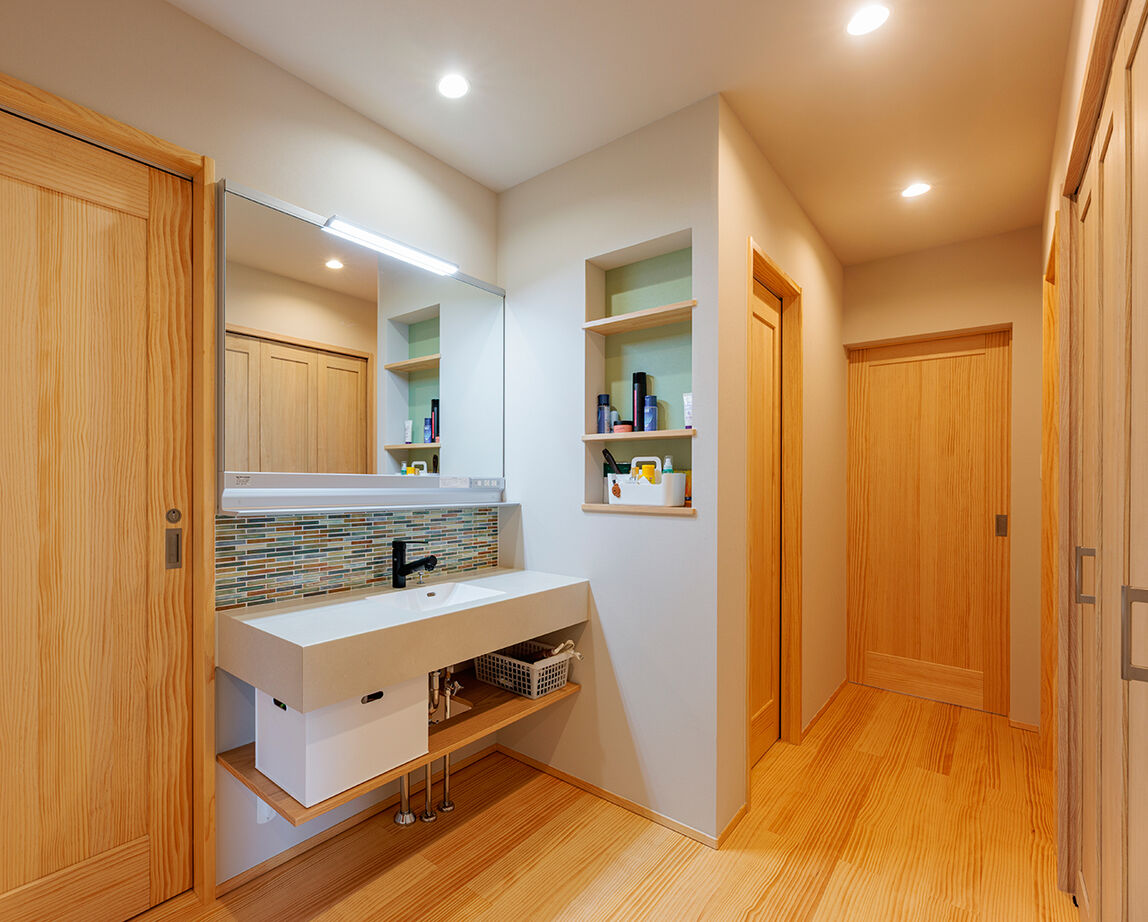 東宝ホーム　広島 猫も家族も心地いい。抜群の家事動線で、今も年をとってからも暮らしやすい平屋の家の建築実例画像7