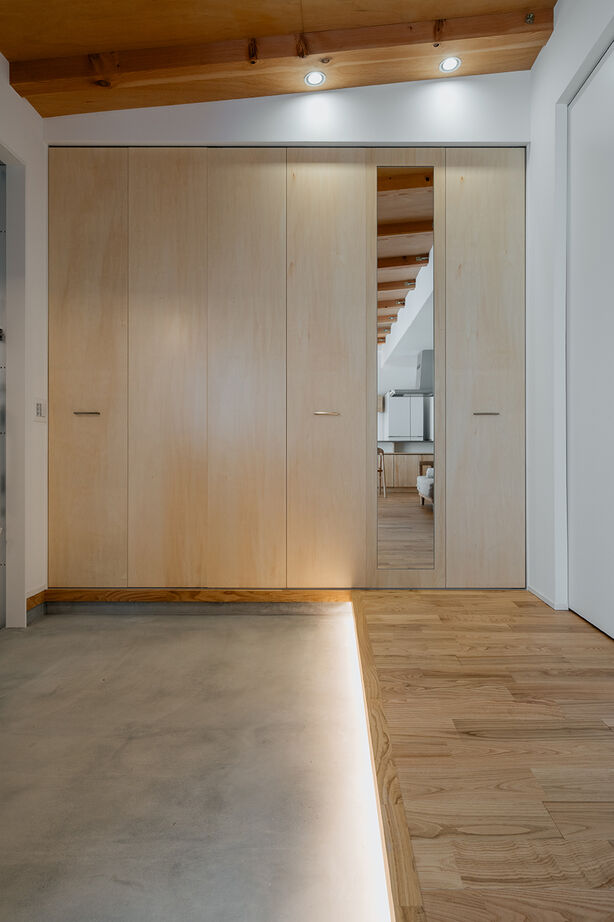 R+house 松江・鳥取・米子・倉敷北 【薪ストーブのある平屋】勾配天井と大きな窓／平屋約22坪の建築実例画像10