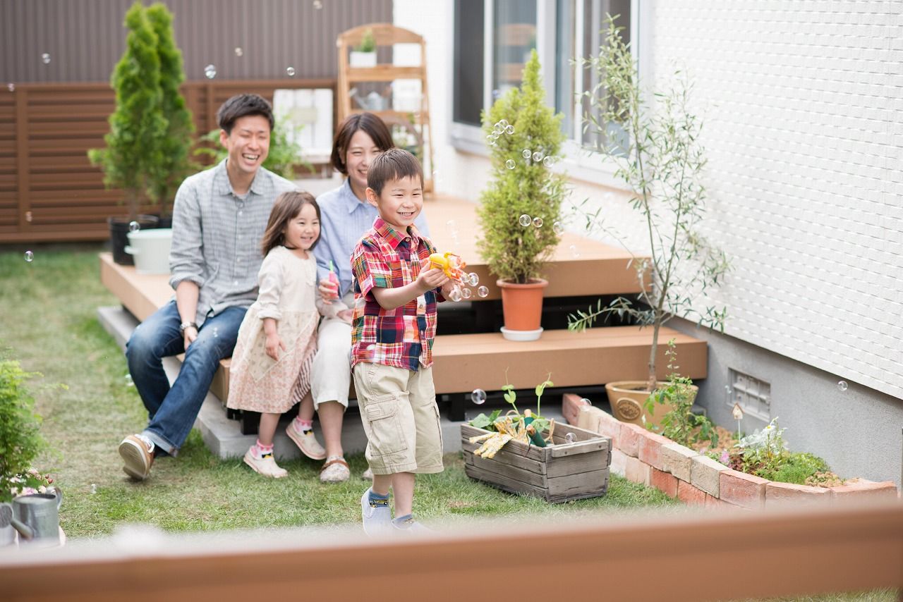 ロゴスホーム 【間取図/４LDK】お庭のある暮らしを楽しむナチュラルカントリーな家の建築実例画像1