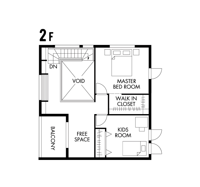 ロゴスホーム 【間取図/４LDK】「本のある暮らし」がテーマ。ブックカフェスタイルの家の間取り図（4LDK）2階