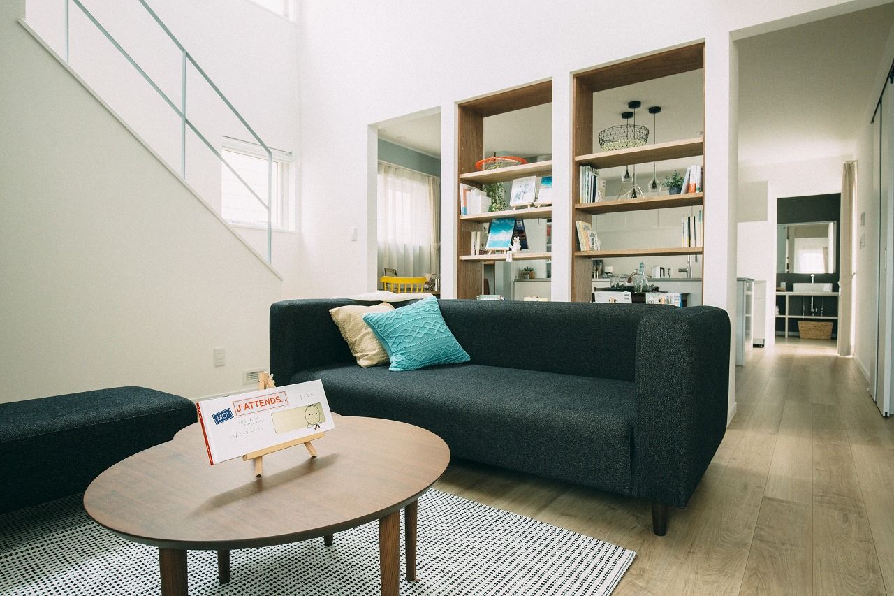 ロゴスホーム 【間取図/４LDK】「本のある暮らし」がテーマ。ブックカフェスタイルの家の建築実例画像1