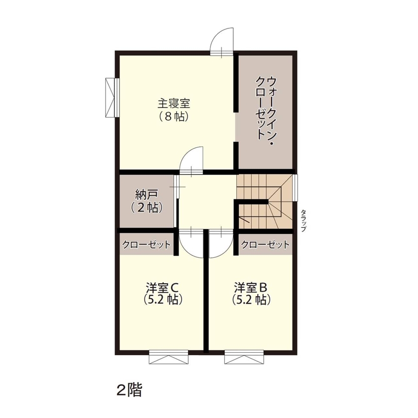 ロゴスホーム 【間取図太陽光パネル省エネ４LDK】住宅ローンも光熱費もお財布に優しいマイホームの間取り図（４LDK+S）２階