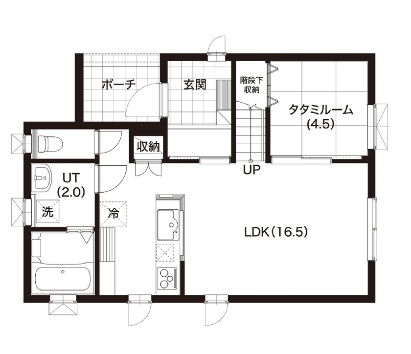 ロゴスホーム 【ZEH｜収納充実｜間取りあり】 インテリアコーディネーターと作る北海道仕様ZEH住宅の間取り図（4LDK）1階