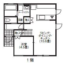 ロゴスホーム 【1000万円台｜収納充実｜アクセントクロス】実用性と充実の標準装備も魅力　豊富な選択肢から理想の形に！の間取り図（4LDK）1階