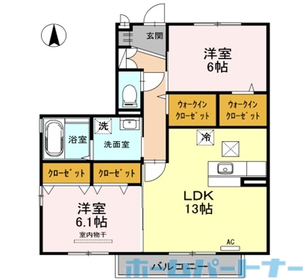 サンフラワー　ガーデン　Ａ棟の間取り