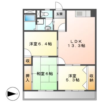 入場ハイツの間取り