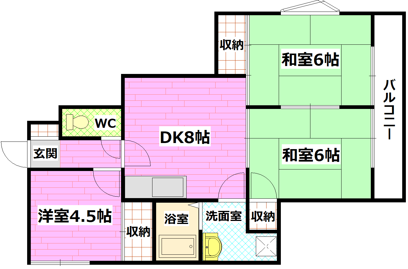 広島市安芸区中野のマンションの間取り