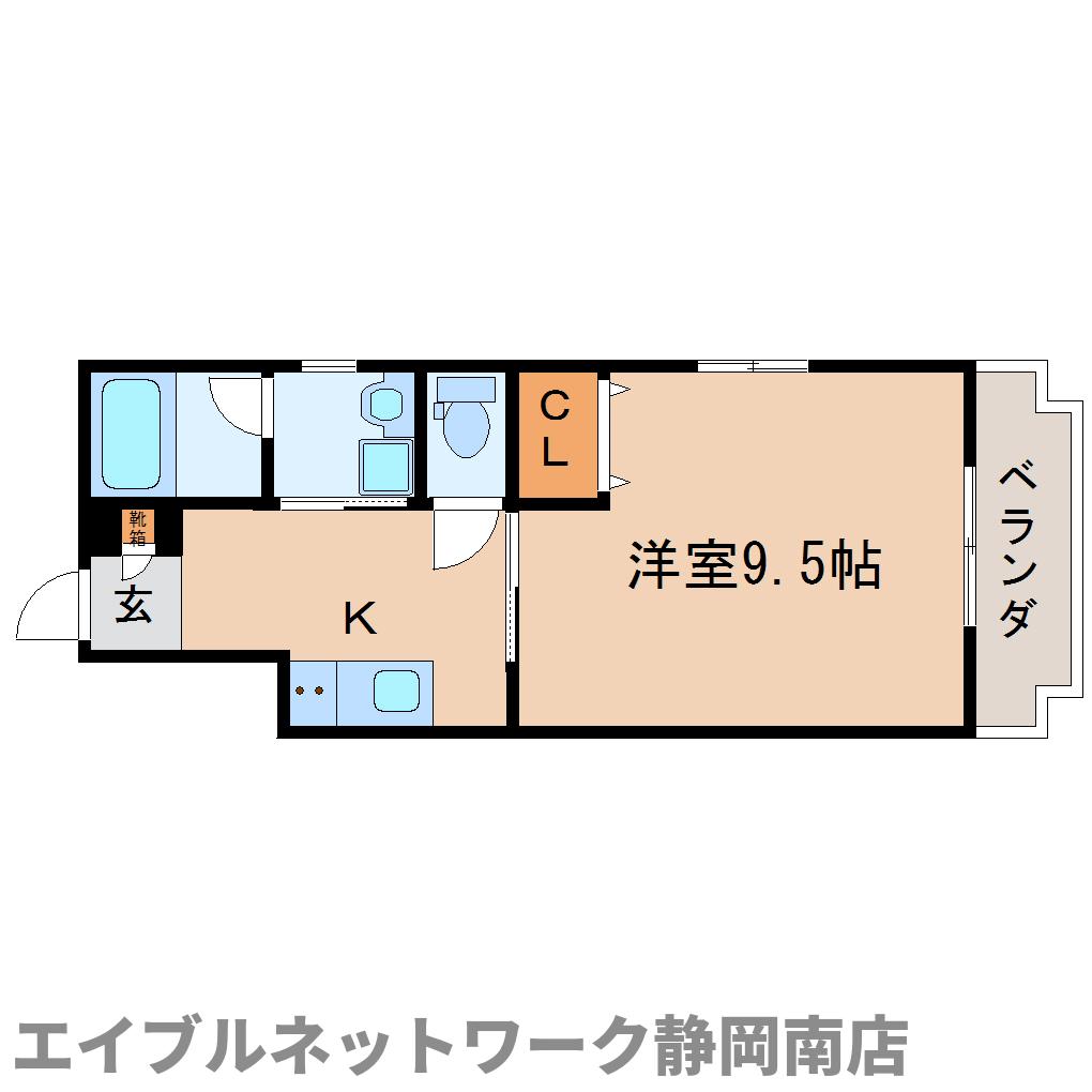 静岡市駿河区南町のマンションの間取り