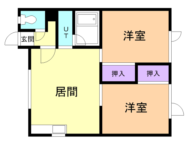 苫小牧市青雲町のアパートの間取り