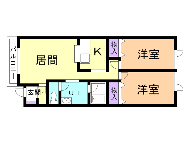 【函館市湯浜町のアパートの間取り】