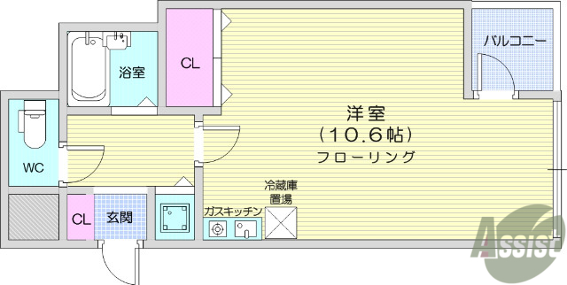 仙台市青葉区支倉町のマンションの間取り