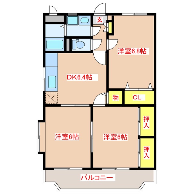 ユメハイム中郷の間取り