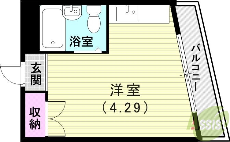 神戸市兵庫区夢野町のマンションの間取り